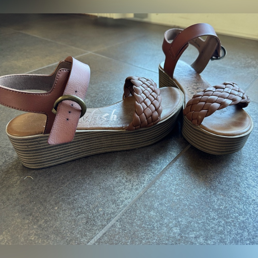 Blowfish Brown Woven Strap Sandals
